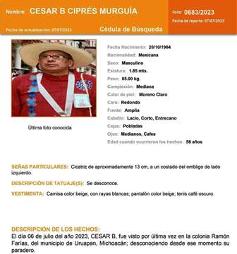 URUAPAN Reportan desaparición de promotor cultural y trabajador del Ayuntamiento de Uruapan