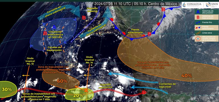 Continuarán las lluvias en el estado