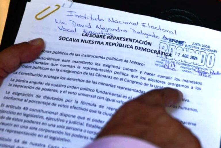 Ciudadanos se han manifestado ante el INE contra sobre representación de bloque de MORENA en cámara baja
