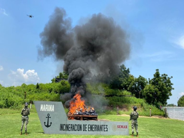 Incineran más de una tonelada 400 kilos de cocaína en Michoacán