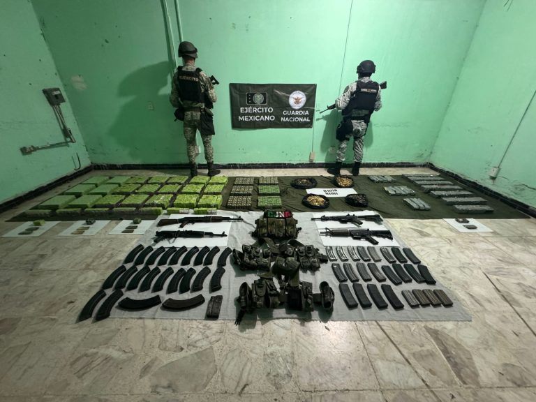 Militares y GN aseguran arsenal del CJNG en Buenavista