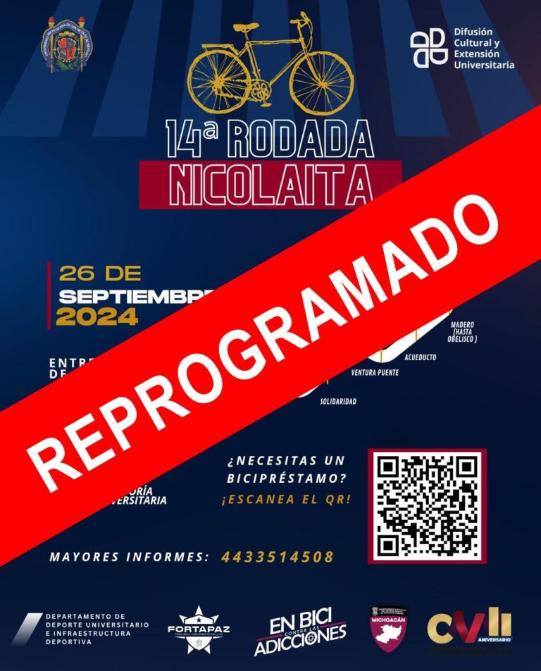 Por pronóstico de lluvia, suspenden Rodada Nicolaita de este jueves