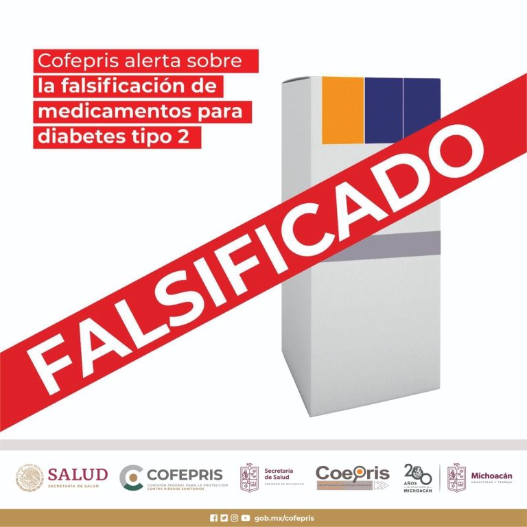 Alertan sobre falsificación de medicamentos para tratar la diabetes tipo 2