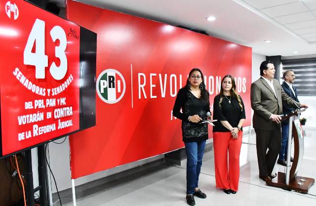 Refrenda PRI voto en contra de reforma al Poder Judicial por parte de senadores