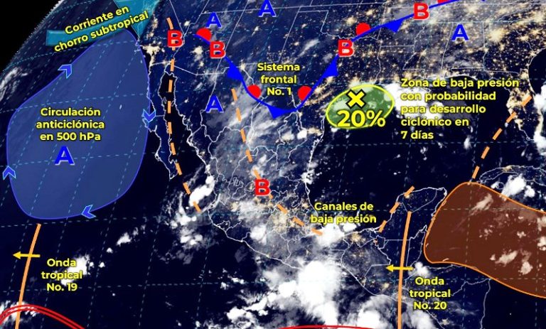 Se pronostican lluvias en la mayor parte del país