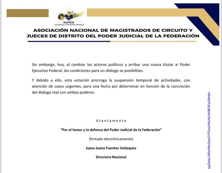 Magistrados y jueces federales mantendrán paro nacional  