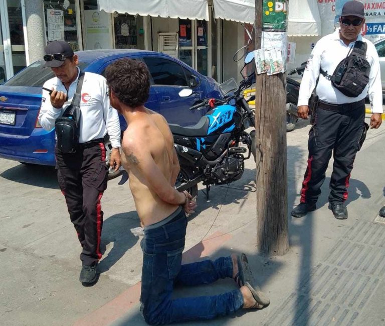 Capturan a presunto ladrón, en el centro de Apatzingán