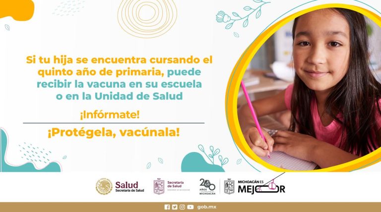 Continúa vacunación contra el Virus del Papiloma Humano
