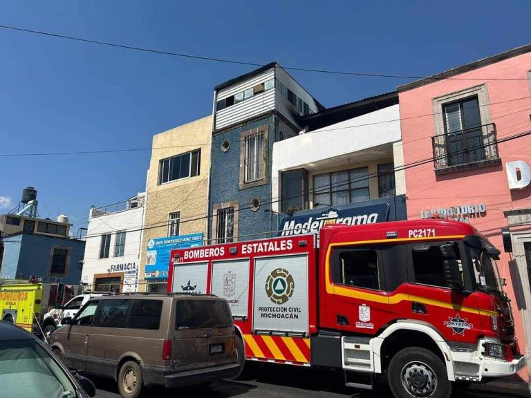 Se incendia terraza en el centro de Morelia