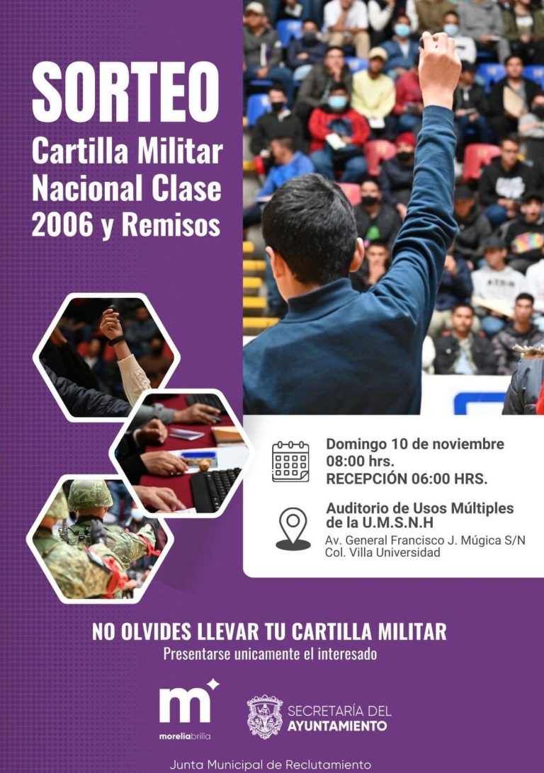 El 15 de octubre, último día para tramitar Cartilla Militar Clase 2006 y Remisos