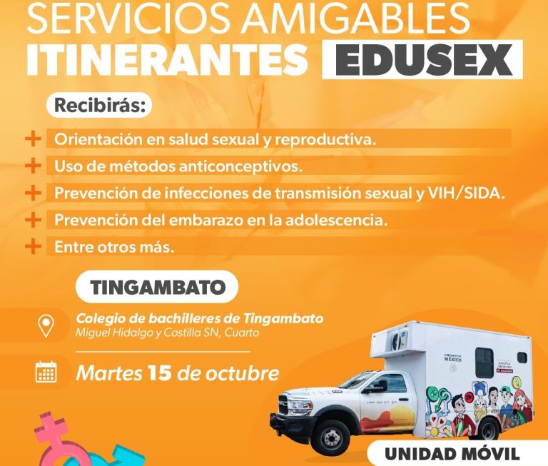 Anuncian jornadas de salud sexual y reproductiva en Tingambato