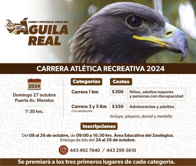 Parque Zoológico de Morelia «Benito Juárez» lanza la «Carrera del Águila»