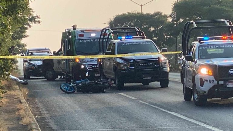 Elemento de Agrupamiento Tigre, el motociclista muerto en accidente al poniente de Morelia