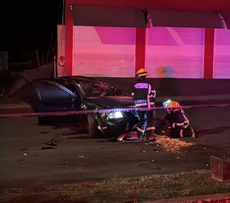 Un muerto y tres heridos en choque de auto contra palmera