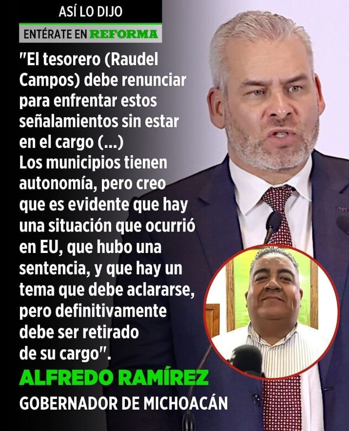 Bedolla sugiere a tesorero de Tacámbaro, renunciar