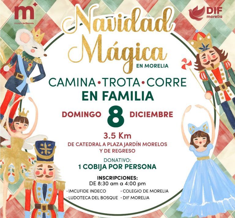 Invita DIF Morelia a la Carrera Navideña Familiar ‘Camina, trota o corre’