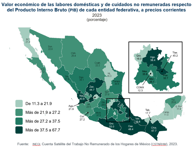 Valor económico de trabajo no remunerado en labores domésticas y de cuidados reportó un monto de 8.4 billones de pesos