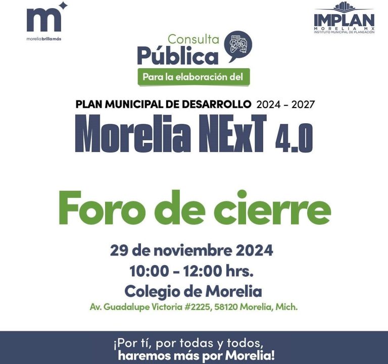 Invitan al Foro de Cierre del Plan Municipal de Desarrollo