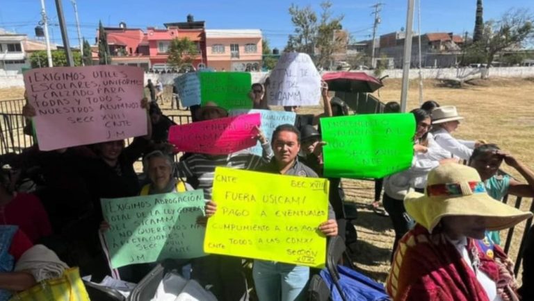 Entrega CNTE pliego de demandas a Claudia Sheinbaum, exhiben que en Michoacán el trato es indigno