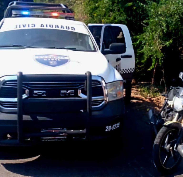 Motociclista queda herido al derrapar en su motocicleta, en Nuevo Urecho