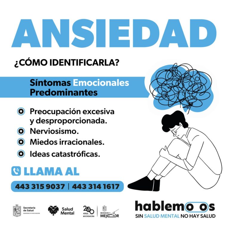 Atiende la ansiedad en la línea Hablemoos: SSM