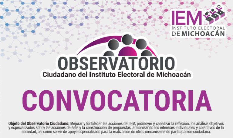 Lanza IEM la convocatoria para la conformación de su Observatorio Ciudadano