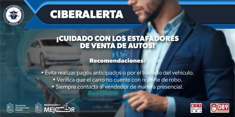 Evita ser víctima de fraude al comprar un auto por internet: SSP