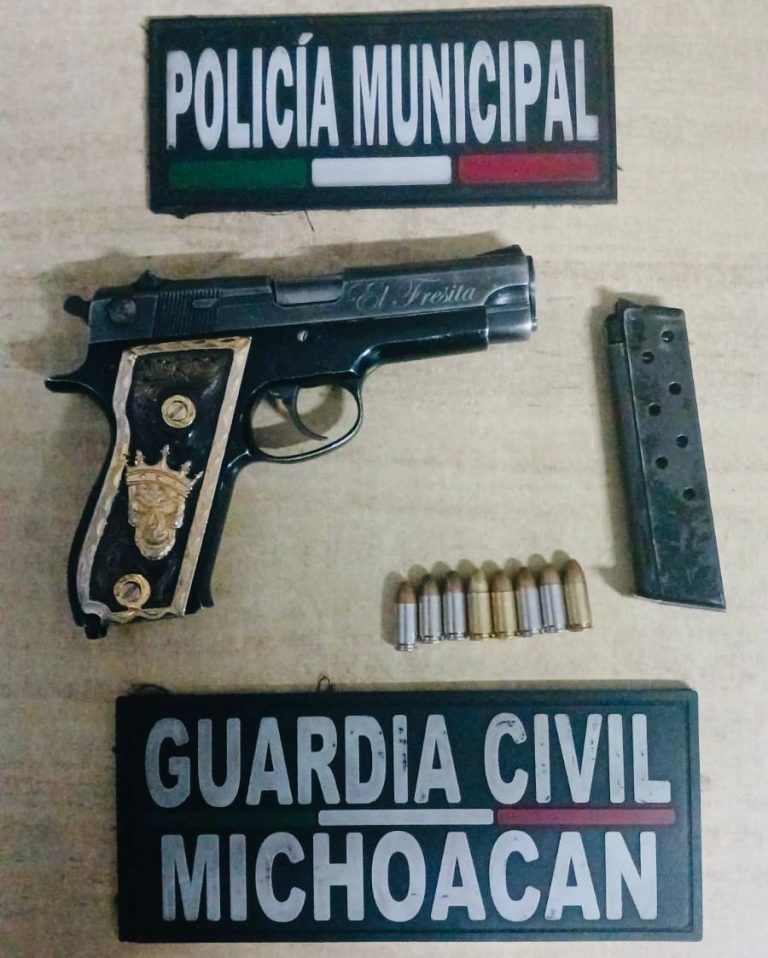 En Zamora, SSP y Policía Municipal aseguran a adolescente con arma de fuego