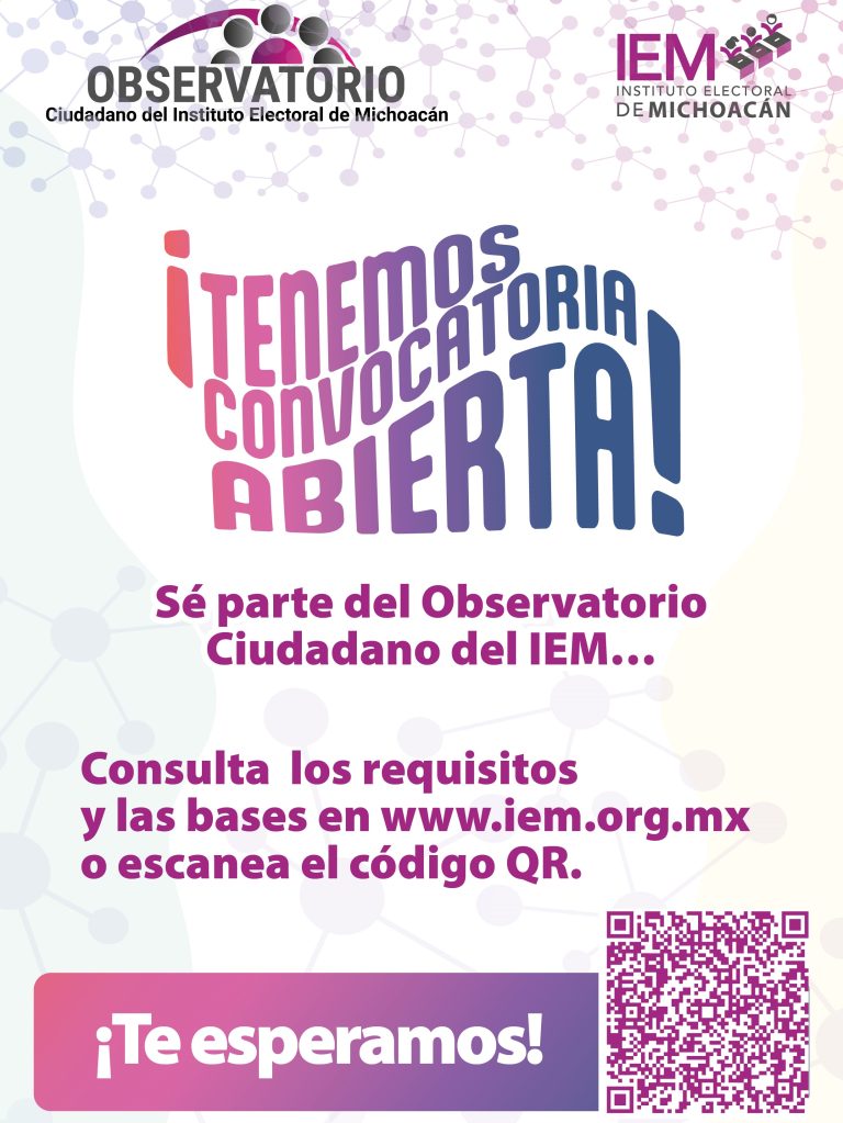 Convocatoria para formar parte del Observatorio Ciudadano del IEM estará abierta hasta el 31 de enero