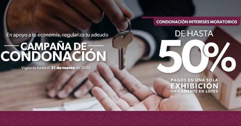 Anuncia IVEM condonación del 50 % de intereses moratorios a propietarios de lotes