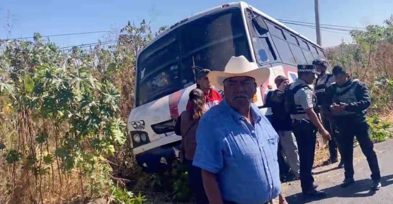 Doce lesionados al accidentarse microbús del servició público, en La Piedad