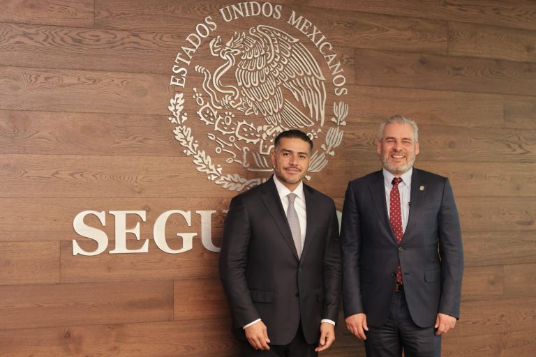 Revisan gobernador y García Harfuch estrategia en Michoacán