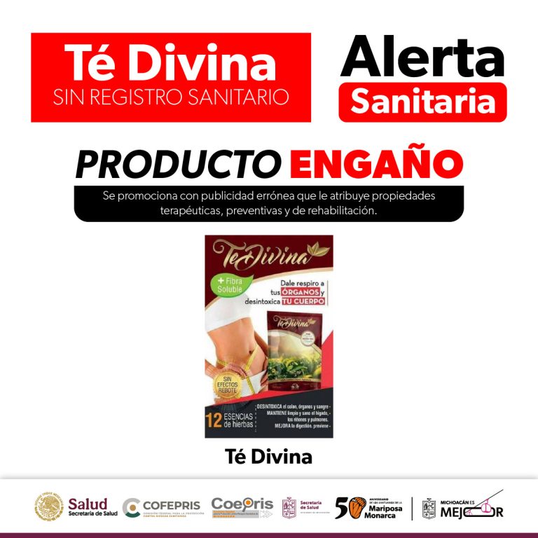 Alertan autoridades sobre comercialización de Té Divina
