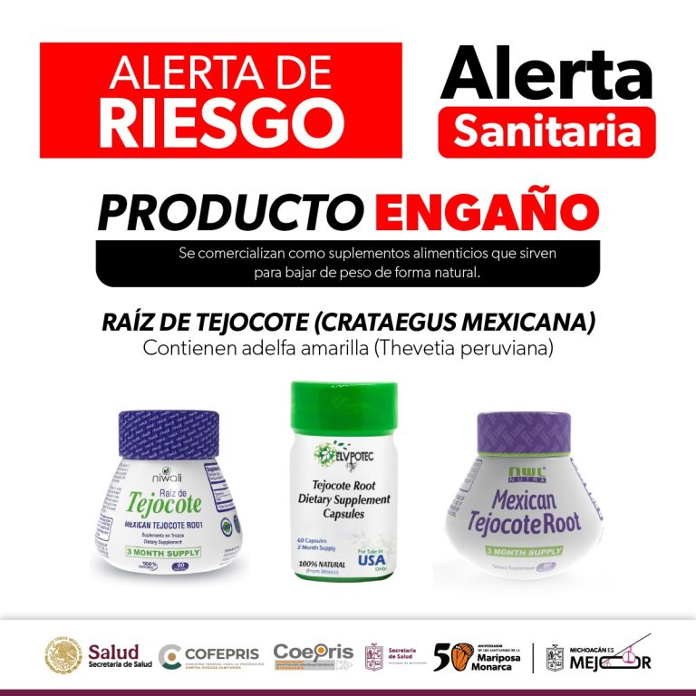 Riesgo por consumo de suplementos con raíz de tejocote: SSM