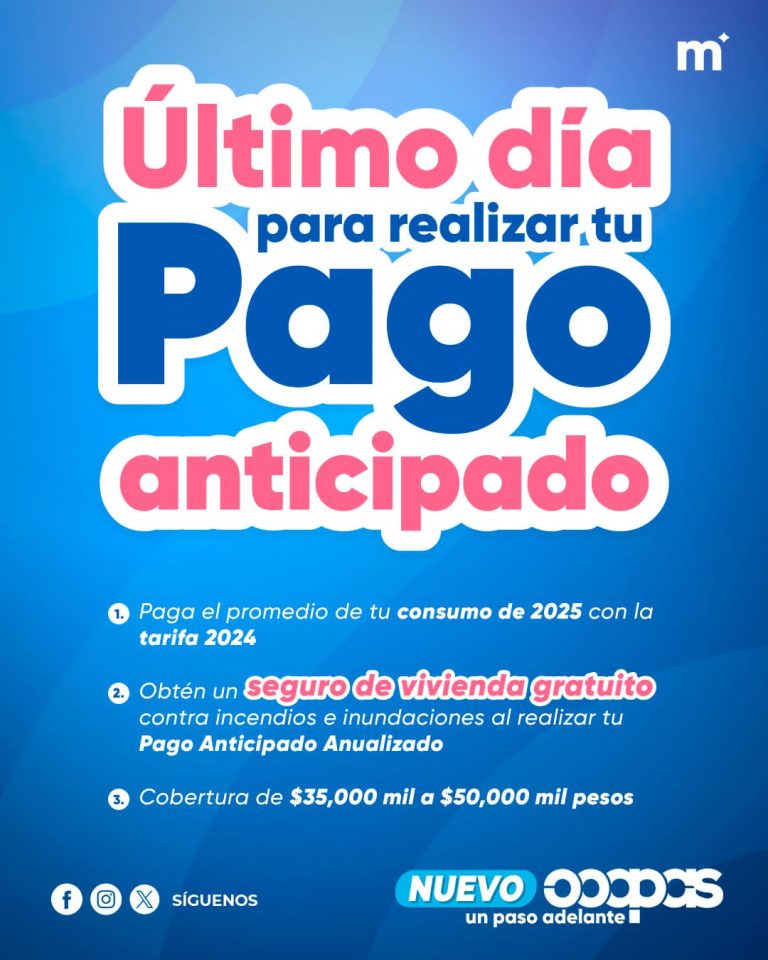 Último día para realizar el pago anticipado del OOAPAS