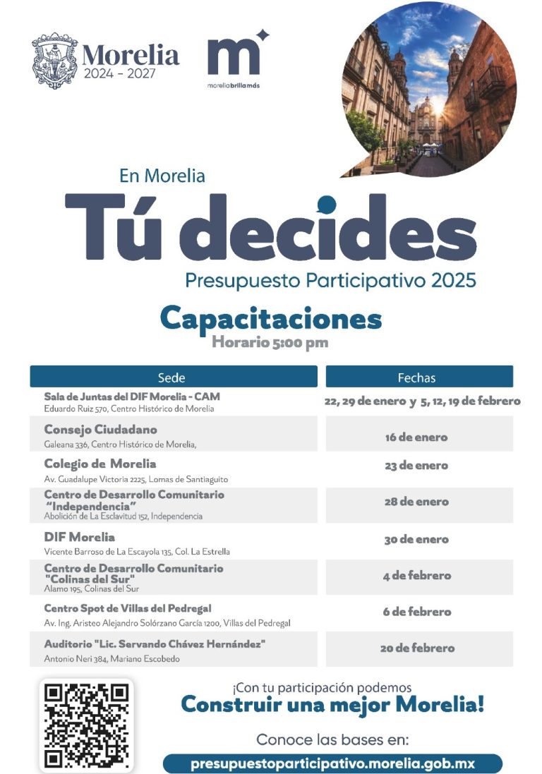 Gobierno de Morelia continúa las capacitaciones del Presupuesto Participativo
