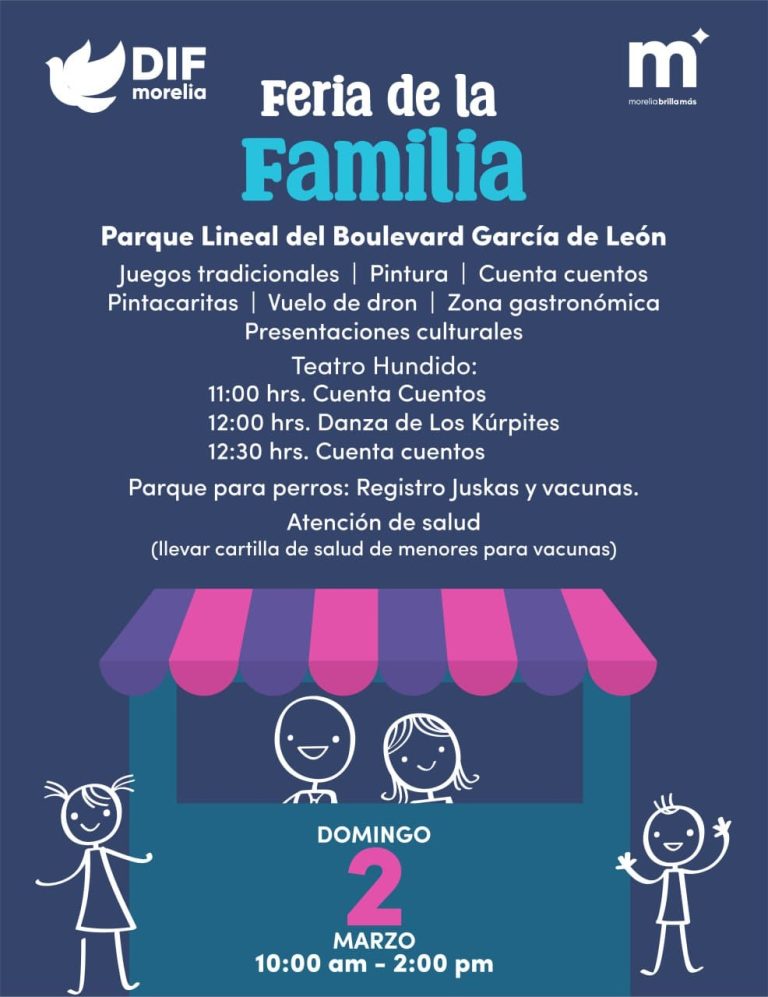 DIF Morelia invita a celebrar el Día de la Familia en el Parque Lineal del Boulevard