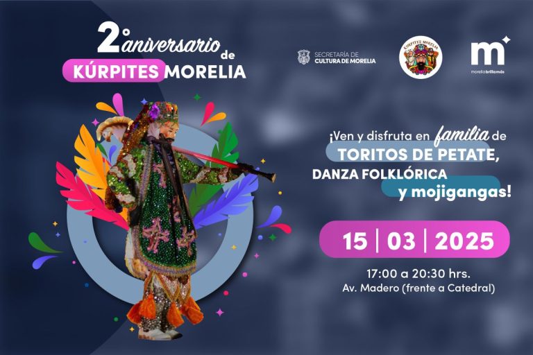 Gobierno de Morelia anuncia 2do Aniversario de Kúrpites Morelia en el Centro Histórico