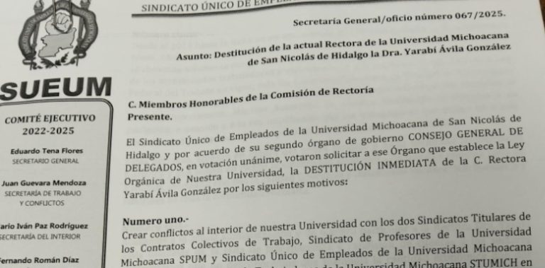 SUEUM pide remoción de Yarabí Ávila ante comisión de rectoría, por atentar contra trabajadores