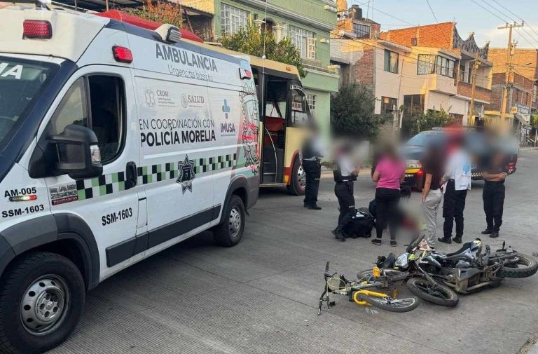 Niño ciclista es atropellado por motociclista de 12 años de edad, en Morelia