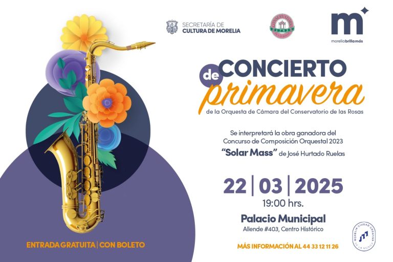 Invita ayuntamiento de Morelia al Concierto de Primavera, en Palacio Municipal