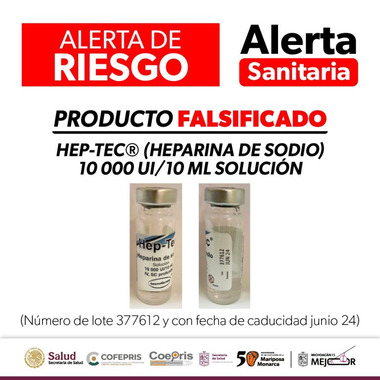 Alertan autoridades sobre falsificación del producto Hep-Tec