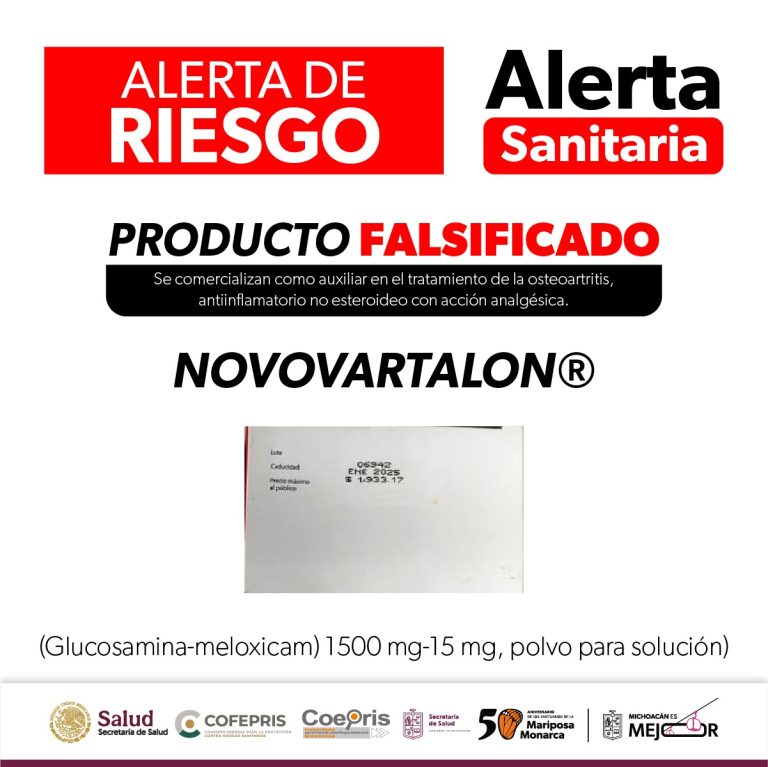 Alertan sobre falsificación del producto Novovartalon