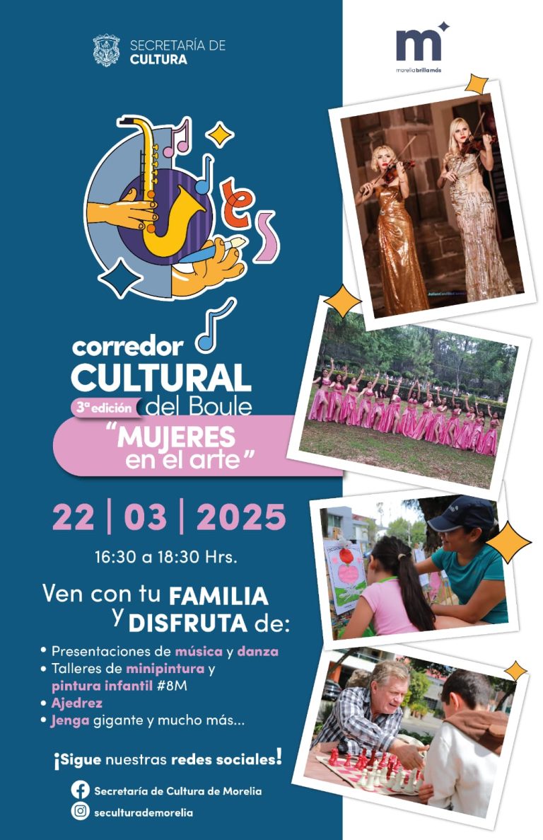 SeCultura Morelia invita al Corredor Cultural del Boule ‘Mujeres en el arte’