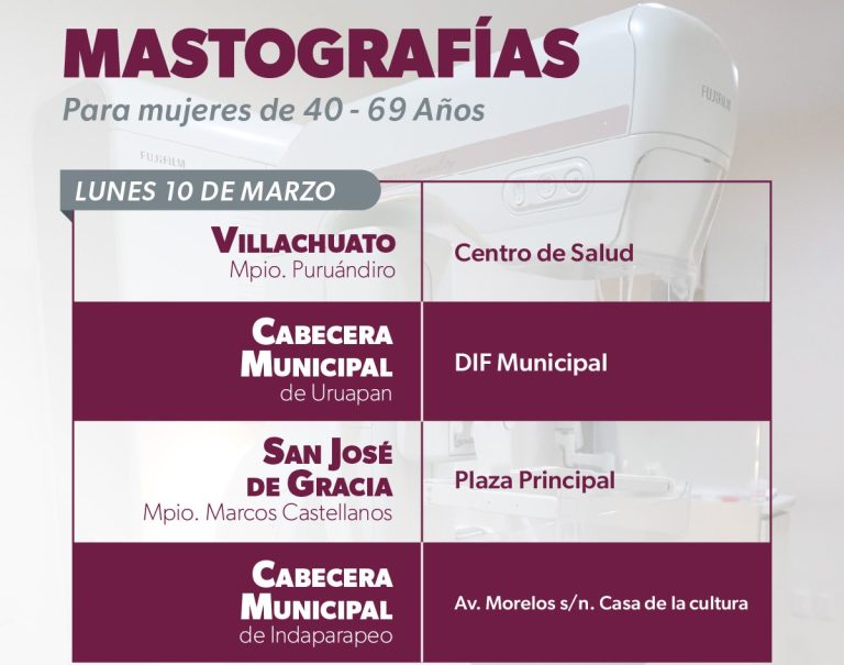 Llevarán mastografías gratuitas a ocho municipios
