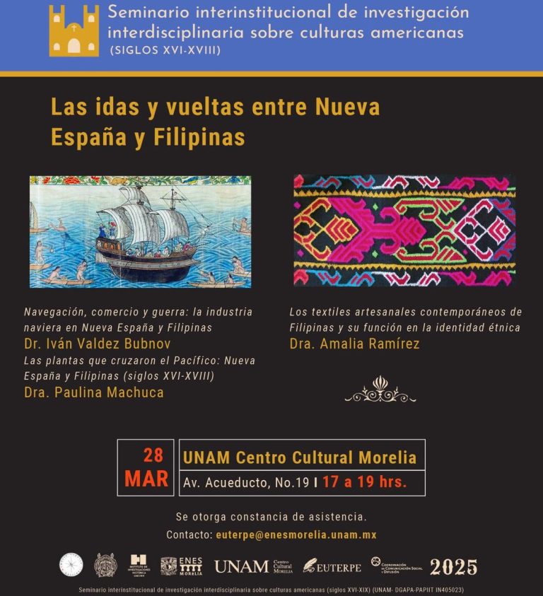 Seminario explorará lazos culturales entre México y Filipinas en UNAM Centro Cultural
