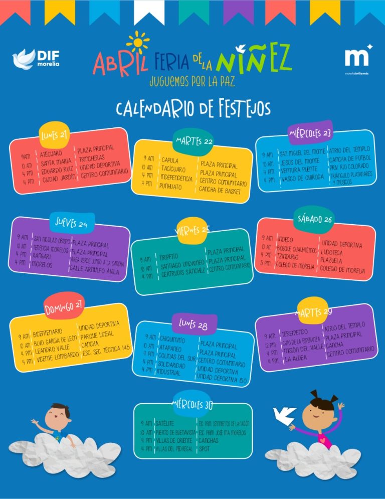 DIF Morelia presenta calendario de festejos por el Día de la Niñez