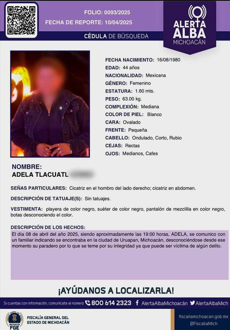 Localizan asesinada en Ziracuaretiro a mujer poblana reportada como desaparecida