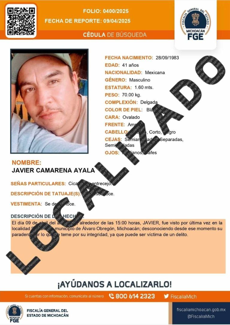 Combiero de Tarímbaro es localizado con vida