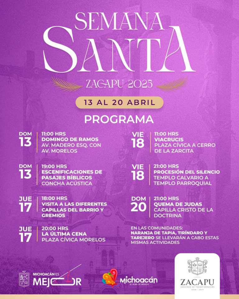 Conoce las actividades de Semana Santa en Zacapu